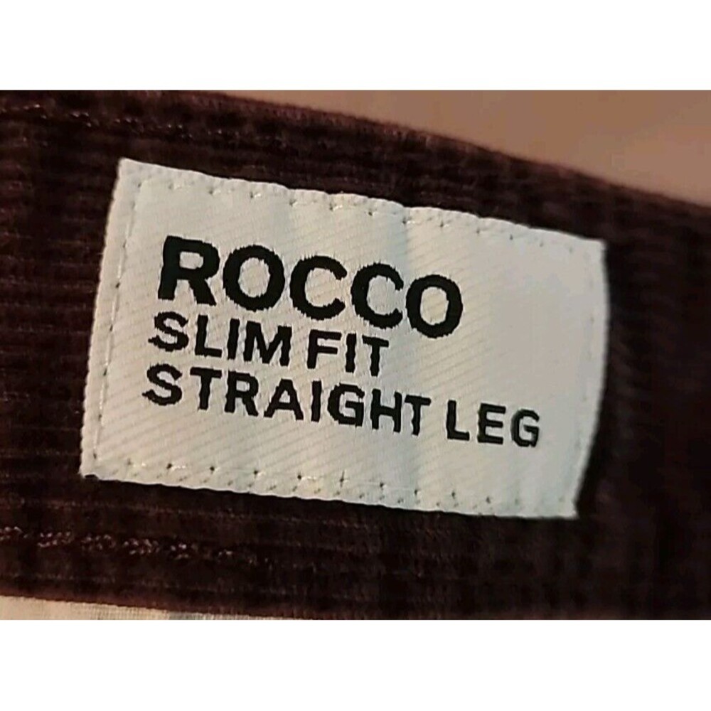 Express Jeans Red Corduroy Rocco Slim Fit Straight Leg Burgundy Pants 30x30 - Picture 4 of 7